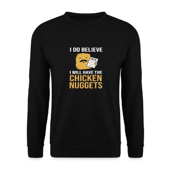 chicken nuggets - Unisex Sweatshirt - black - Front - Alina (178cm) & Michal (187cm)