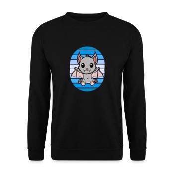 Retro Bat Bats - Unisex Sweatshirt - black - Front - Alina (178cm) & Michal (187cm)