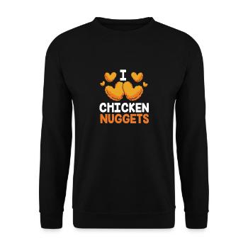chicken nuggets - Unisex Sweatshirt - black - Front - Alina (178cm) & Michal (187cm)