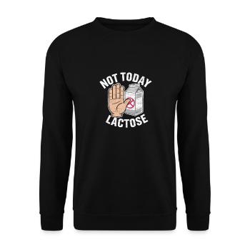 Laktoseintoleranz Laktoseintolerant - Unisex Pullover - Schwarz - Vorne - Alina (178cm) & Michal (187cm)
