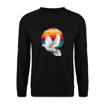 Peace in Motion – Dove in the Sunset - Unisex Sweatshirt - black - Front - Alina (178cm) & Michal (187cm)