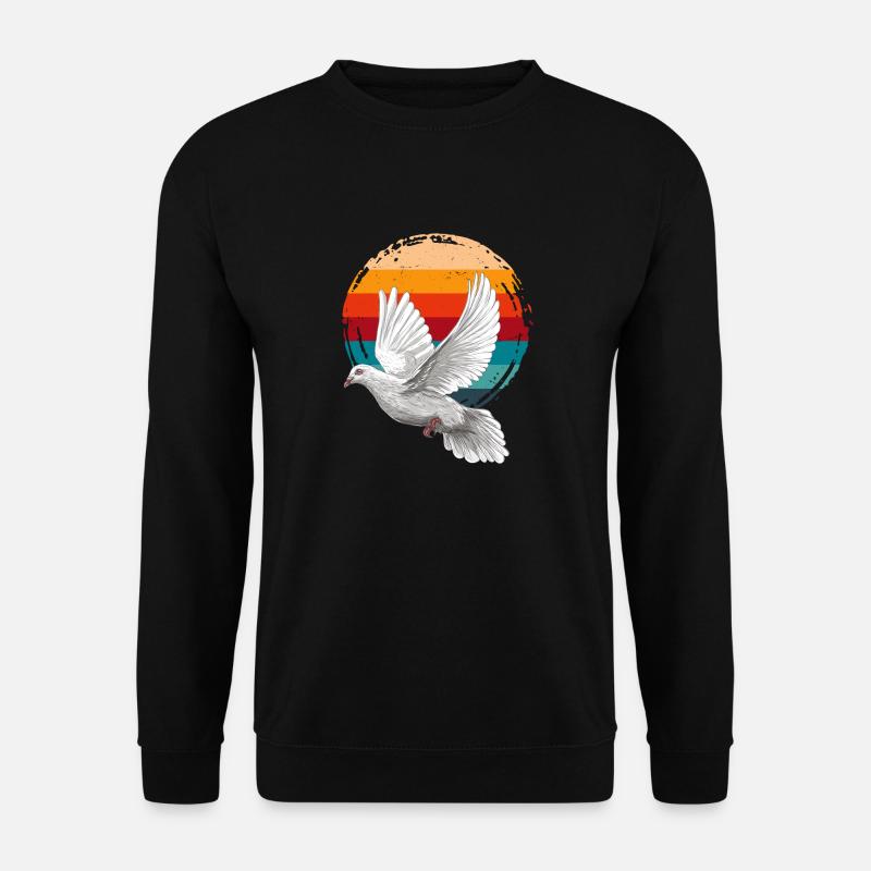 Frieden in Bewegung – Taube im Sonnenuntergang - Unisex Pullover - Schwarz