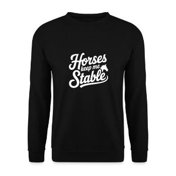 Pferde Halten Mich Stabil Reiten - Unisex Pullover - Schwarz - Vorne - Alina (178cm) & Michal (187cm)