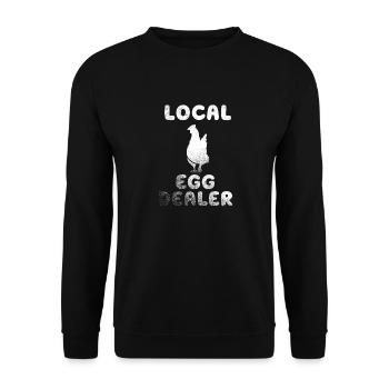 Lokaler Eierhändler Hühnerbesitzer Züchter - Unisex Pullover - Schwarz - Vorne - Alina (178cm) & Michal (187cm)