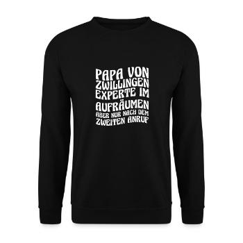 Dad of twins - Unisex Sweatshirt - black - Front - Alina (178cm) & Michal (187cm)