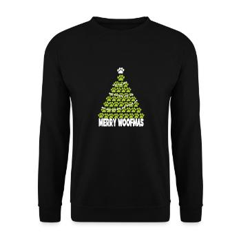 Festliche Frohe Weihnachten Hunde Pfote für - Unisex Pullover - Schwarz - Vorne - Alina (178cm) & Michal (187cm)