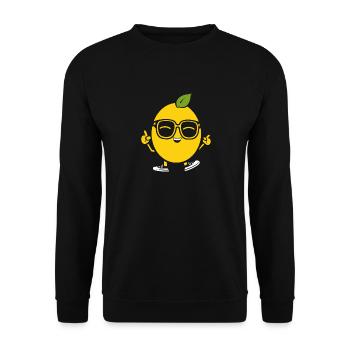 Zitrone - Unisex Pullover - Schwarz - Vorne - Alina (178cm) & Michal (187cm)
