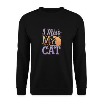 I Miss My Cat 6 - Unisex Pullover - Schwarz - Vorne - Alina (178cm) & Michal (187cm)