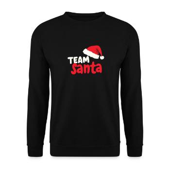 Team Santa Weihnachtsmann Weihnachten Santa Claus - Unisex Pullover - Schwarz - Vorne - Alina (178cm) & Michal (187cm)