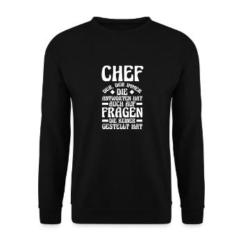 Team Leader Group Leader Team Leader Head of Department - Unisex Sweatshirt - black - Front - Alina (178cm) & Michal (187cm)