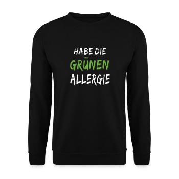 GRÜN HABE DIE GRÜNEN ALLERGIE - Unisex Pullover - Schwarz - Vorne - Alina (178cm) & Michal (187cm)