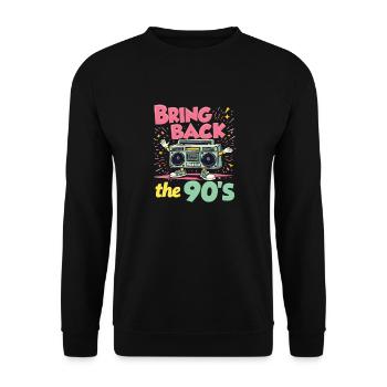 Ramenez la boombox rétro des années 90 - Sweat-shirt Unisexe - noir - Devant - Alina (178cm) & Michal (187cm)