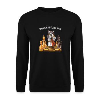VICTOIRE DE CAPTURE DE COUP D’ÉCHECS - Sweat-shirt Unisexe - noir - Devant - Alina (178cm) & Michal (187cm)