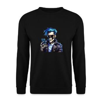 SKELETON MAN - Unisex Sweatshirt - black - Front - Alina (178cm) & Michal (187cm)
