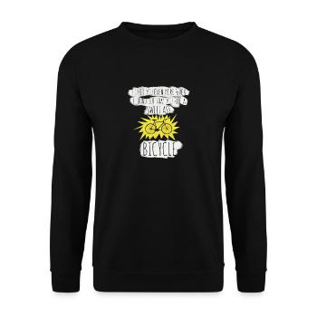 I liked you even more - Sweet Ass Bicycle - Unisex Pullover - Schwarz - Vorne - Alina (178cm) & Michal (187cm)