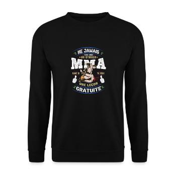 MMA - Leçon Gratuite Arts Martiaux Mixtes - Sweat-shirt Unisexe - noir - Devant - Alina (178cm) & Michal (187cm)