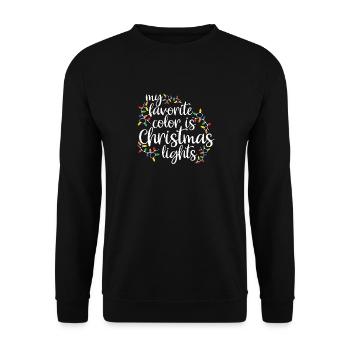 My Favorite Color Is Christmas Lights Funny Xmas - Unisex Pullover - Schwarz - Vorne - Alina (178cm) & Michal (187cm)
