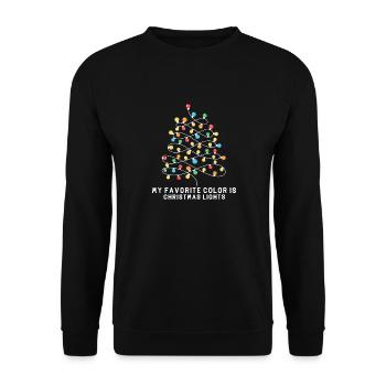 My Favorite Color Is Christmas Lights Funny Xmas - Unisex Pullover - Schwarz - Vorne - Alina (178cm) & Michal (187cm)