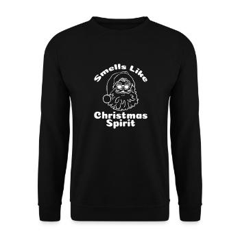 Smell Like Christmas Spirit Shirt Santa Claus Gift - Unisex Pullover - Schwarz - Vorne - Alina (178cm) & Michal (187cm)