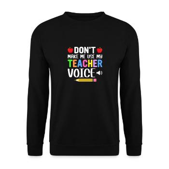 Enseignant - Sweat-shirt Unisexe - noir - Devant - Alina (178cm) & Michal (187cm)