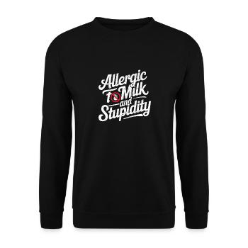 Laktoseintoleranz Laktoseintolerant - Unisex Pullover - Schwarz - Vorne - Alina (178cm) & Michal (187cm)