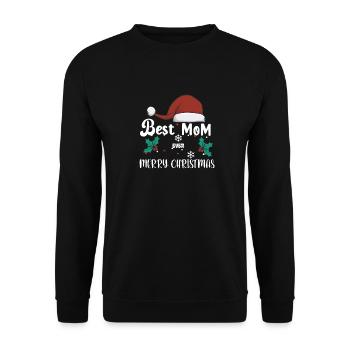 Best Mom ever merry christmas last minute Geschenk - Unisex Pullover - Schwarz - Vorne - Alina (178cm) & Michal (187cm)
