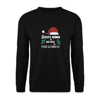 Beste Mama der Welt Last Minute Geschenk Mutter - Unisex Pullover - Schwarz - Vorne - Alina (178cm) & Michal (187cm)