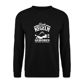 Né pour le bowling, forcé de travailler - Sweat-shirt Unisexe - noir - Devant - Alina (178cm) & Michal (187cm)