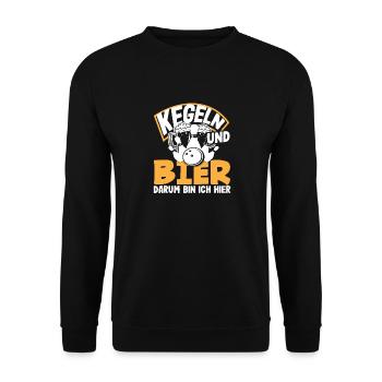 Bowling et bière C’est pourquoi je suis ici - Sweat-shirt Unisexe - noir - Devant - Alina (178cm) & Michal (187cm)