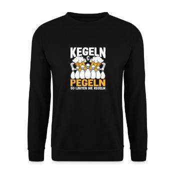 Bowling and leveling: these are the rules - Unisex Sweatshirt - black - Front - Alina (178cm) & Michal (187cm)