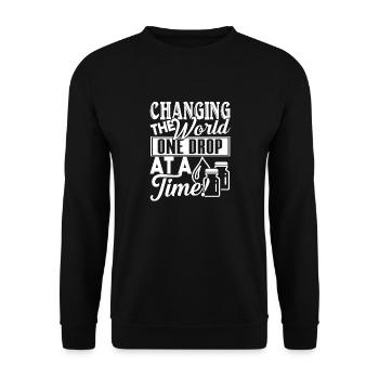 Essential Oil Changing The World - Unisex Sweatshirt - black - Front - Alina (178cm) & Michal (187cm)