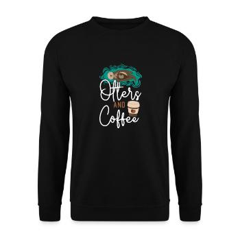 Otter Coffee Otters And Coffee - Unisex Sweatshirt - black - Front - Alina (178cm) & Michal (187cm)