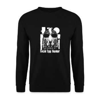 Lokaler Eierhändler Hühnerbesitzer Züchter - Unisex Pullover - Schwarz - Vorne - Alina (178cm) & Michal (187cm)