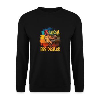 Lokaler Eierhändler Hühnerbesitzer Züchter - Unisex Pullover - Schwarz - Vorne - Alina (178cm) & Michal (187cm)