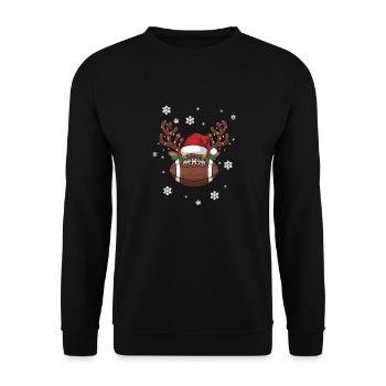 Reindeer Football Christmas Design - Unisex Sweatshirt - black - Front - Alina (178cm) & Michal (187cm)