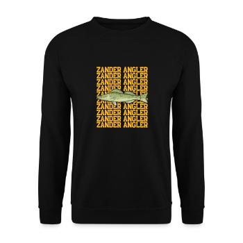 Angler Outfit ZANDER ANGLER Geburtstag Angeln - Unisex Pullover - Schwarz - Vorne - Alina (178cm) & Michal (187cm)