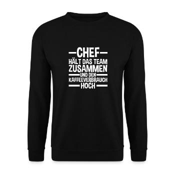 Teamleiter Chef Abschied - Unisex Pullover - Schwarz - Vorne - Alina (178cm) & Michal (187cm)