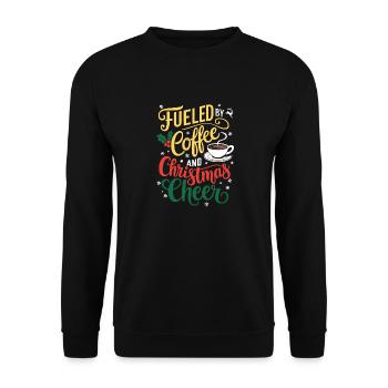 Fueled By Coffee And Christmas Cheer - Unisex Sweatshirt - black - Front - Alina (178cm) & Michal (187cm)