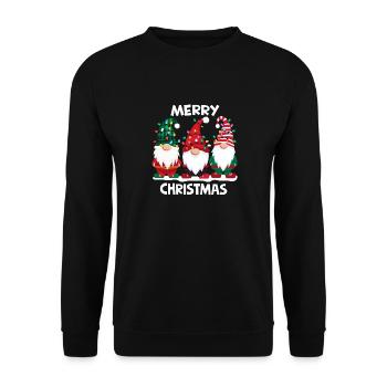 Merry Christmas Gnomes Men Women Family Matching - Unisex Sweatshirt - black - Front - Alina (178cm) & Michal (187cm)