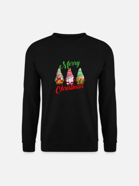 Merry Christmas Gnomes Happy Xmas Family - Unisex Pullover - Schwarz
