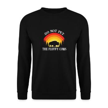 Ne caressez pas les vaches duveteuses Bison Coucher de soleil - Sweat-shirt Unisexe - noir - Devant - Alina (178cm) & Michal (187cm)