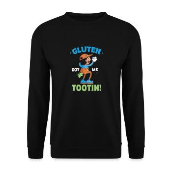 Gluten Got Me Tootin Humorous Saying for - Unisex Sweatshirt - black - Front - Alina (178cm) & Michal (187cm)