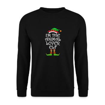 I'm The Animal Lover Elf Matching Family Christmas - Unisex Sweatshirt - black - Front - Alina (178cm) & Michal (187cm)