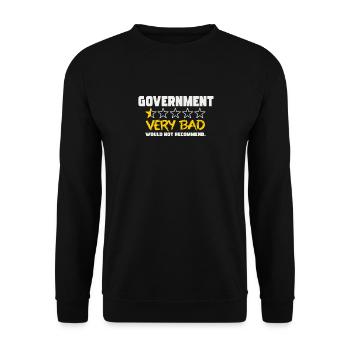 Gouvernement très mauvaise note Ne recommande pas - Sweat-shirt Unisexe - noir - Devant - Alina (178cm) & Michal (187cm)