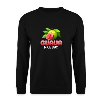 Guava Nice Day Fruchtige Illustration Mit Guave - Unisex Pullover - Schwarz - Vorne - Alina (178cm) & Michal (187cm)