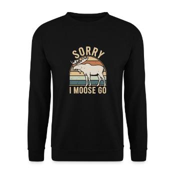 Sorry I Moose Go Elch - Unisex Sweatshirt - black - Front - Alina (178cm) & Michal (187cm)