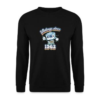 Vintage Depuis 1962 Classique 63ème Anniversaire Rétro - Sweat-shirt Unisexe - noir - Devant - Alina (178cm) & Michal (187cm)