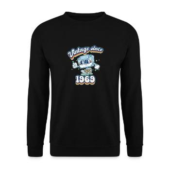 Vintage 1969 Rétro 56e anniversaire Célébration K7 - Sweat-shirt Unisexe - noir - Devant - Alina (178cm) & Michal (187cm)