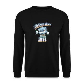 Jahrgang seit 1971 Klassisches 54-jähriges Jubiläum - Unisex Pullover - Schwarz - Vorne - Alina (178cm) & Michal (187cm)