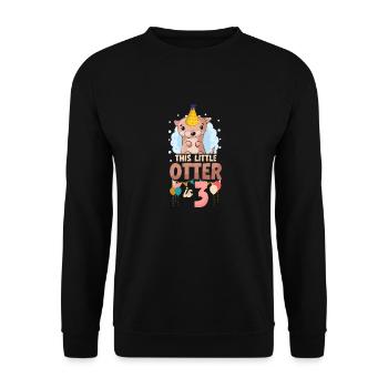 Anniversaire de la loutre Cette petite loutre - Sweat-shirt Unisexe - noir - Devant - Alina (178cm) & Michal (187cm)